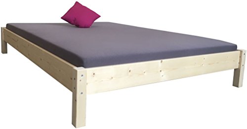 Futonbett Bett Holz massiv 90 100 140 160 180 200 x 200cm, hergestellt in BRD Holzbett (90cm x 200cm)