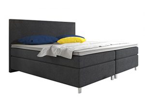 Boxspringbett BERLIN Hotelbett Amerikanisches Bett Designerbett 180x200 cm Webstoff Schwarz