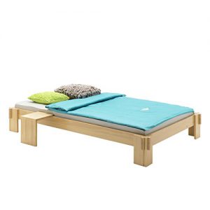 Futonbett Jugendbett Bett LUIS Kiefer massiv buchefarben lackiert 90 x 200 cm (B x L)