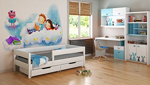 Jugendbett Kinderbett Funktionsbett Holz 160x80 2 Schubladen Lattenrost 4 Farben